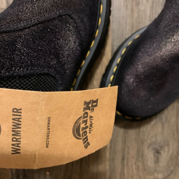 NWT Dr. Martens liquid Chelsea Boot Platforms leather metallic Fur punk grunge - Picture 5 of 14